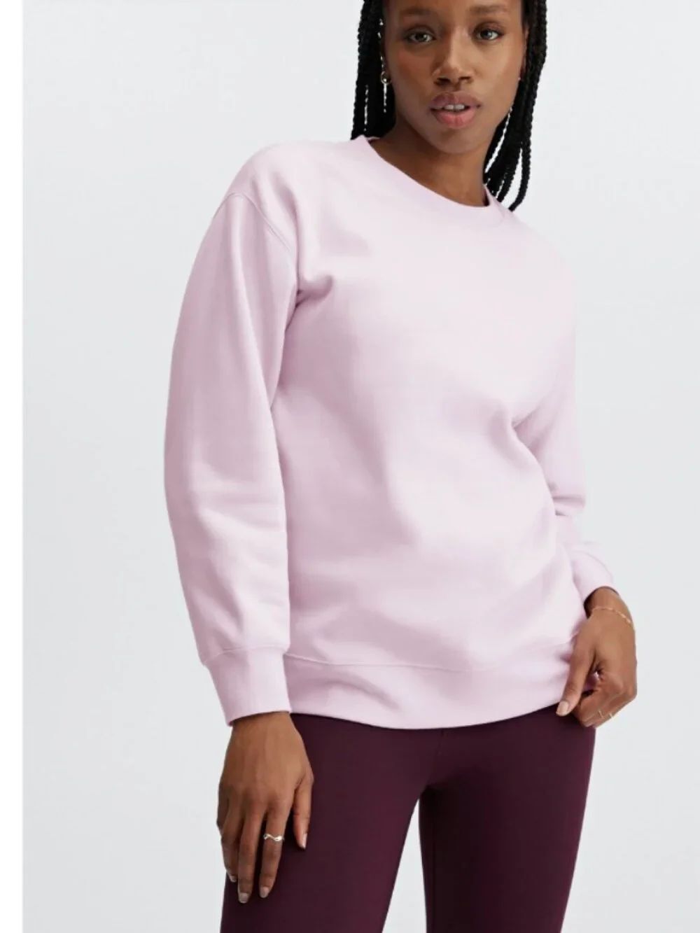 Fabletics Eco Go-To Crewneck Sweatshirt– Soft Pink - Size M